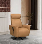 31 Fauteuil inclinable de massage électrique en cuir véritable avec appuie-tête électrique et siège chauffant