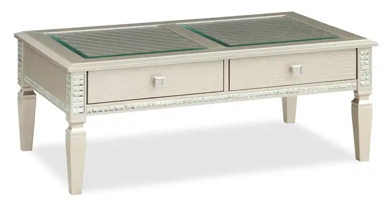 Tyra 48 Glam Coffee Table with Storage - Champagne