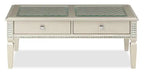 Table basse Glam 48 avec rangement - Champagne