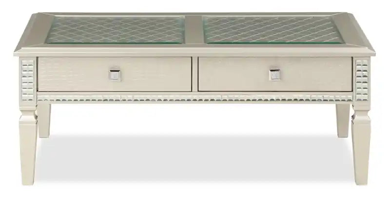 Table basse Glam 48 avec rangement - Champagne
