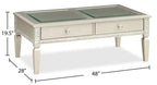 Table basse Glam 48 avec rangement - Champagne