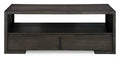 Zelda 48 Coffee Table with Storage and Shelf  Warm Mocha