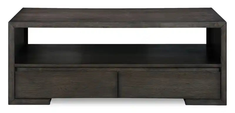 Zelda 48 Coffee Table with Storage and Shelf  Warm Mocha