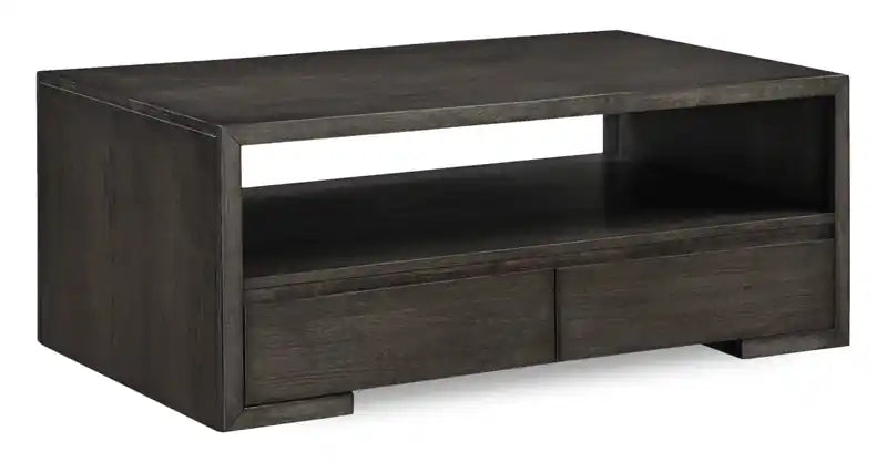 Table basse de 48 po avec rangement et étagère, Moka chaud