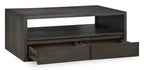 Table basse de 48 po avec rangement et étagère, Moka chaud