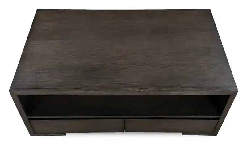 Table basse de 48 po avec rangement et étagère, Moka chaud