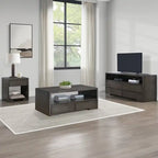 Table basse de 48 po avec rangement et étagère, Moka chaud
